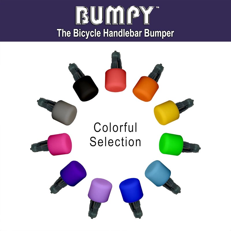 BUMPY Rubbery Bicycle Handlebar End Plugs, Innovative Design, Bumpers Made of Durable Colorful Silicone, Expands to Lock in Place, Adds Safety & Style, One Pair - Image 5